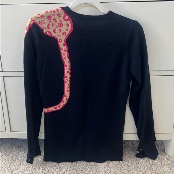 Lilly Pulitzer navy blue leopard sweater small - Picture 3 of 4